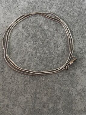 Sterling SNAKE LINK CHAIN NECKLACE real solid .925 Silver Vtg Fine Jewelry 20”